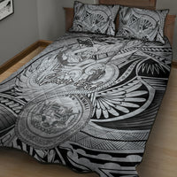 Personalised Aloha King Kamehameha Spirits Quilt Bed Set Grey Special LT9 - Polynesian Pride