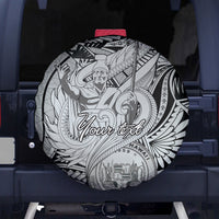Personalised Aloha King Kamehameha Spirits Spare Tire Cover Grey Special LT9 - Polynesian Pride