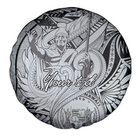 Personalised Aloha King Kamehameha Spirits Spare Tire Cover Grey Special LT9 - Polynesian Pride