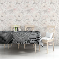 Personalised Aloha King Kamehameha Spirits Tablecloth Grey Special LT9 - Polynesian Pride