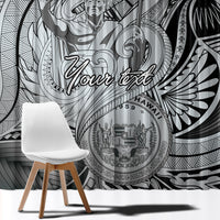Personalised Aloha King Kamehameha Spirits Window Curtain Grey Special LT9 - Polynesian Pride