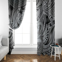 Personalised Aloha King Kamehameha Spirits Window Curtain Grey Special LT9 - Polynesian Pride