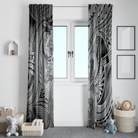 Personalised Aloha King Kamehameha Spirits Window Curtain Grey Special LT9 - Polynesian Pride
