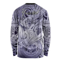 Personalised Aloha King Kamehameha Spirits Long Sleeve Shirt Violet Special LT9 - Polynesian Pride