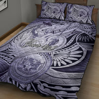Personalised Aloha King Kamehameha Spirits Quilt Bed Set Violet Special LT9 - Polynesian Pride