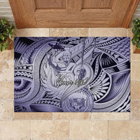 Personalised Aloha King Kamehameha Spirits Rubber Doormat Violet Special LT9 - Polynesian Pride