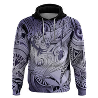 Personalised Aloha King Kamehameha Spirits Zip Hoodie Violet Special LT9 Pullover Hoodie Violet - Polynesian Pride