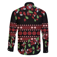 Fiji Masi Bula Tagimoucia Flowers Family Matching Long Sleeve Bodycon Dress and Hawaiian Shirt