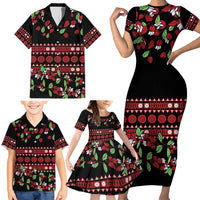 Fiji Masi Bula Tagimoucia Flowers Family Matching Short Sleeve Bodycon Dress and Hawaiian Shirt