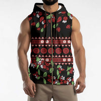 Fiji Masi Bula Tagimoucia Flowers Sleeveless Zip Hoodie LT9 - Polynesian Pride