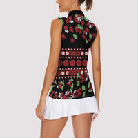 Fiji Masi Bula Tagimoucia Flowers Women Sleeveless Polo Shirt