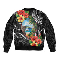 Hafa Adai Guam Bomber Jacket Guahan Seal Chamorro Stones Tribal