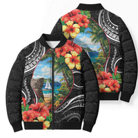 Hafa Adai Guam Bomber Puffer Jacket Guahan Seal Chamorro Stones Tribal - Polynesian Pride