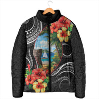 Hafa Adai Guam Padded Jacket Guahan Seal Chamorro Stones Tribal - Polynesian Pride