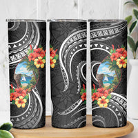 Hafa Adai Guam Skinny Tumbler Guahan Seal Chamorro Stones Tribal
