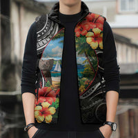 Hafa Adai Guam Sleeveless Puffer Jacket Guahan Seal Chamorro Stones Tribal LT9 - Polynesian Pride
