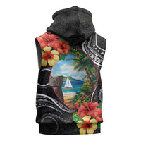 Hafa Adai Guam Sleeveless Zip Hoodie Guahan Seal Chamorro Stones Tribal LT9 - Polynesian Pride