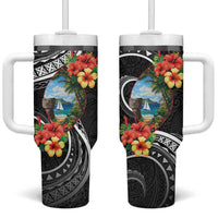 Hafa Adai Guam Tumbler With Handle Guahan Seal Chamorro Stones Tribal