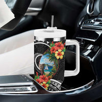 Hafa Adai Guam Tumbler With Handle Guahan Seal Chamorro Stones Tribal