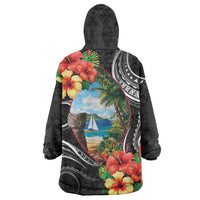 Hafa Adai Guam Wearable Blanket Hoodie Guahan Seal Chamorro Stones Tribal