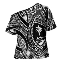 Hafa Adai Guam Inspired Tattoo Cross Shoulder Shirt - Polynesian Pride