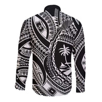 Hafa Adai Guam Inspired Tattoo Long Sleeve Button Shirt
