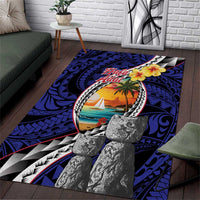 Hafa Adai Guam Seal Latte Stones Artwork Area Rug