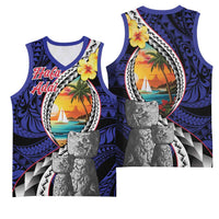 Hafa Adai Guam Seal Latte Stones Artwork Basketball Jersey LT9 - Polynesian Pride
