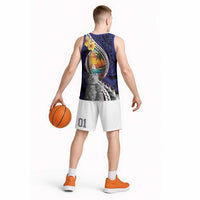 Hafa Adai Guam Seal Latte Stones Artwork Basketball Jersey LT9 - Polynesian Pride