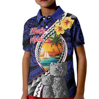 Hafa Adai Guam Seal Latte Stones Artwork Kid Polo Shirt