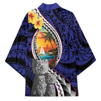 Hafa Adai Guam Seal Latte Stones Artwork Kimono - Polynesian Pride