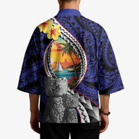 Hafa Adai Guam Seal Latte Stones Artwork Kimono - Polynesian Pride