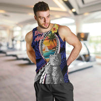 Hafa Adai Guam Seal Latte Stones Artwork Men Tank Top LT9 Blue - Polynesian Pride