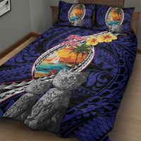 Hafa Adai Guam Seal Latte Stones Artwork Quilt Bed Set