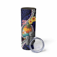 Hafa Adai Guam Seal Latte Stones Artwork Skinny Tumbler