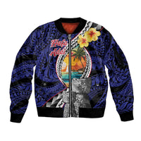 Hafa Adai Guam Seal Latte Stones Artwork Sleeve Zip Bomber Jacket