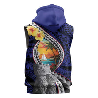 Hafa Adai Guam Seal Latte Stones Artwork Sleeveless Zip Hoodie LT9 - Polynesian Pride