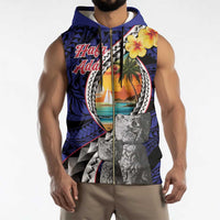 Hafa Adai Guam Seal Latte Stones Artwork Sleeveless Zip Hoodie LT9 - Polynesian Pride
