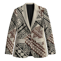 Niho Taniwha Kowhaiwhai Blazer LT9 Unisex Beige - Polynesian Pride