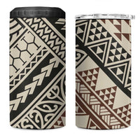 Niho Taniwha Kowhaiwhai 4 in 1 Can Cooler Tumbler LT9 One Size: 16 oz Beige - Polynesian Pride