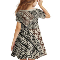 Niho Taniwha Kowhaiwhai Family Matching Off The Shoulder Long Sleeve Dress and Hawaiian Shirt