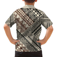 Niho Taniwha Kowhaiwhai Family Matching Puletasi and Hawaiian Shirt