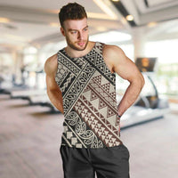 Niho Taniwha Kowhaiwhai Men Tank Top LT9 Beige - Polynesian Pride