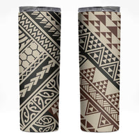 Niho Taniwha Kowhaiwhai Skinny Tumbler LT9 Beige - Polynesian Pride
