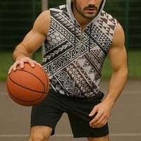 Niho Taniwha Kowhaiwhai Sleeveless Zip Hoodie LT9 - Polynesian Pride