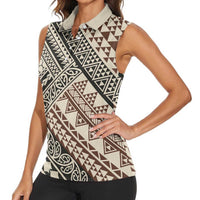 Niho Taniwha Kowhaiwhai Women Sleeveless Polo Shirt LT9 - Polynesian Pride