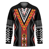 Niho Taniwha Taniko Motif Hockey Jersey LT9 Unisex Red - Polynesian Pride