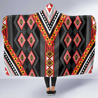 Niho Taniwha Taniko Motif Hooded Blanket LT9 One Size Red - Polynesian Pride