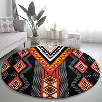 Niho Taniwha Taniko Motif Round Carpet