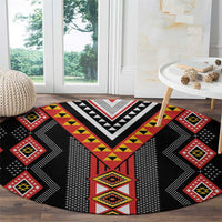 Niho Taniwha Taniko Motif Round Carpet